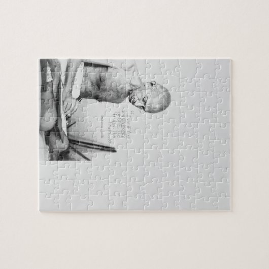 Mahatma Gandhiの引用文、少数の1つ、真実 ジグソーパズル (横)