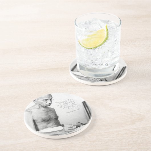 Mahatma Gandhi引用文、Minority of One、Truth コースター (側面)