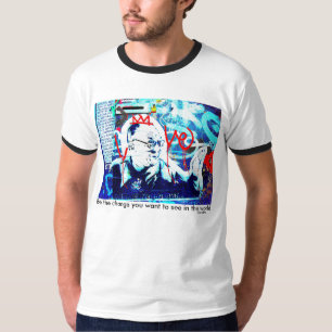 Mahatma Gandhi著引用文のダライ・ラマの落書き Tシャツ