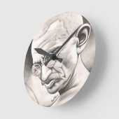 Mahatma Gandhi ラウンド壁時計 (傾斜)