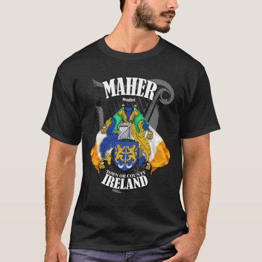 Maher Crest Coat of Arms *Add Location* T-Shirt Tシャツ (正面)