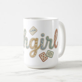 Mahgirl Embroidery Style Mahjong コーヒーマグカップ