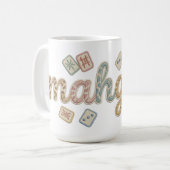 Mahgirl Embroidery Style Mahjong コーヒーマグカップ (正面左)