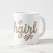 Mahgirl Embroidery Style Mahjong ジャンボコーヒーマグカップ (正面右)