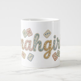 Mahgirl Embroidery Style Mahjong ジャンボコーヒーマグカップ