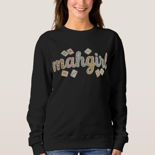 Mahgirl Embroidery Style Mahjong スウェットシャツ (正面)