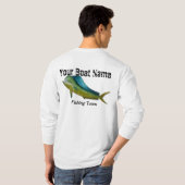 Mahiのカスタムなボートの名前の魚釣りのワイシャツ Tシャツ (裏面フル)