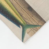 Mahi-Mahiの魚のアートワーク フリースブランケット (角)