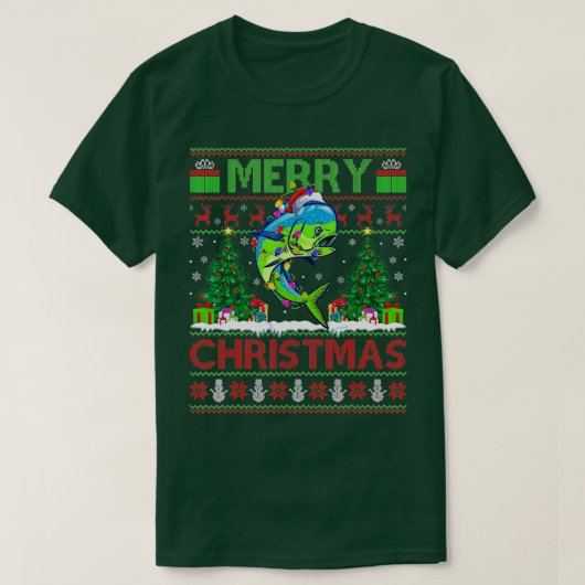 Mahi Mahi Fish Lover Xmas Tree Santa Mahi Mahi Chr Tシャツ (デザイン正面)