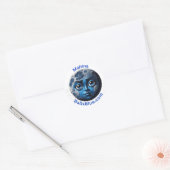 Mahina (Moon)ステッカー – BallsBlue Collection ラウンドシール (封筒)
