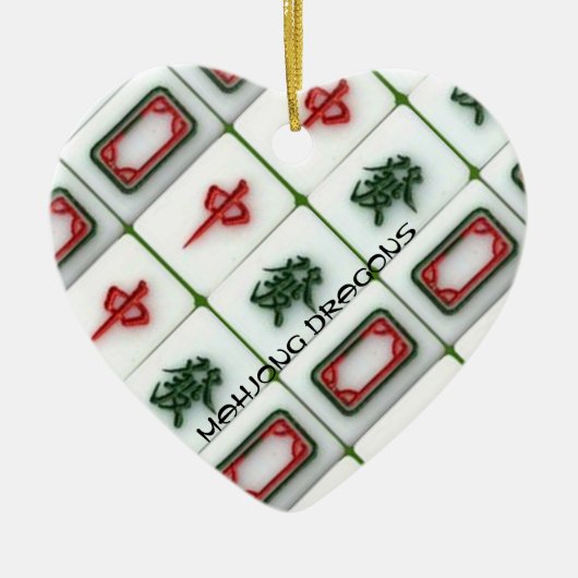 Mahjongのドラゴン セラミックオーナメント (正面)
