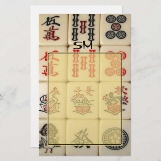 Mahjongのモノグラム 便箋 (正面/裏面)