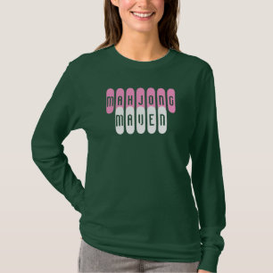 mahjongの専門家のピンク白い流行プレーヤーのワイシャツ tシャツ