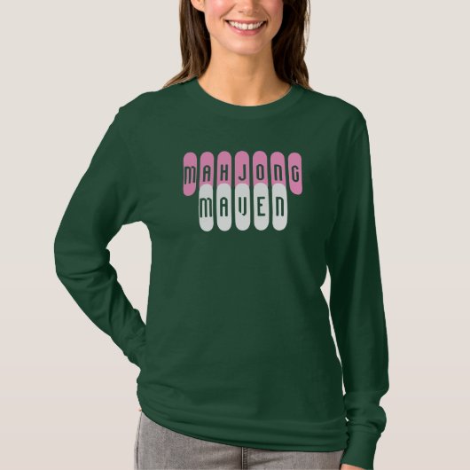 mahjongの専門家のピンク白い流行プレーヤーのワイシャツ tシャツ (正面)