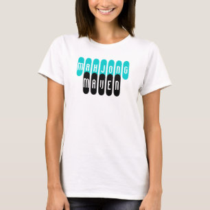 mahjongの専門家の水の黒流行プレーヤーのワイシャツ tシャツ