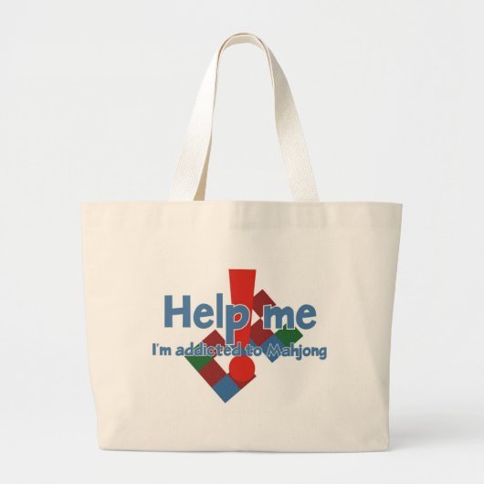Mahjongの常習者のトートバック ラージトートバッグ (正面)