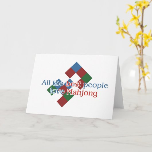 Mahjongの恋人の挨拶 カード (黄色い花)