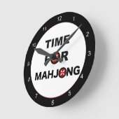 Mahjongの時間 ラウンド壁時計 (傾斜)