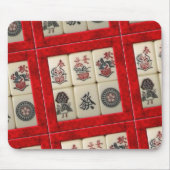 Mahjongは赤いフレームをタイルを張ります マウスパッド (正面)