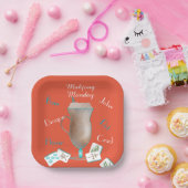 Mahjong and Coffee Party Paper Plate ペーパープレート (パーティー)