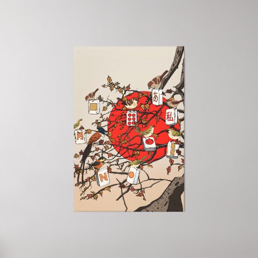 Mahjong Birds Game キャンバスプリント (正面)