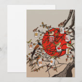 Mahjong Birds Game 招待状 (正面/裏面)