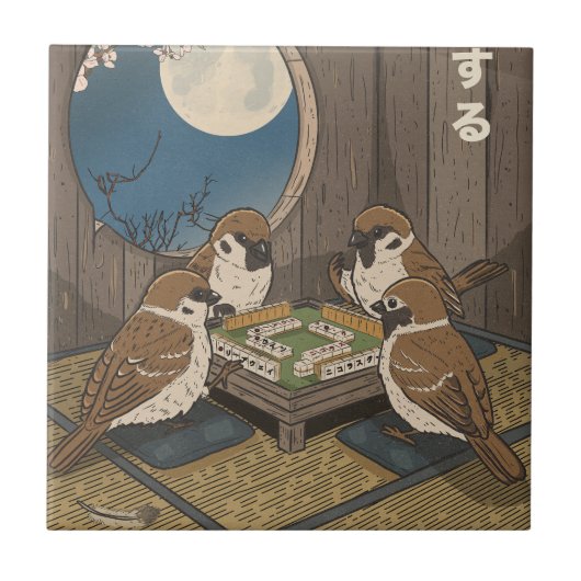 Mahjong birds playing Game  タイル (正面)