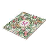 Mahjong Chinoiserie Floral Monogram Personalized タイル (側面)