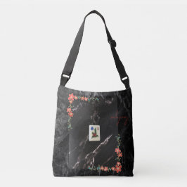 Mahjong Crossbody Bag Floral on Marble Design クロスボディバッグ
