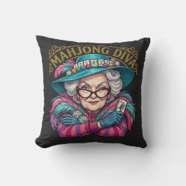 Mahjong Diva Funny Women's クッション