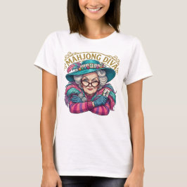 Mahjong Diva Funny Women's Tシャツ
