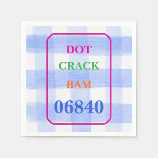 Mahjong Dot Crack Bam Watercolor Gingham スタンダードカクテルナプキン (正面)