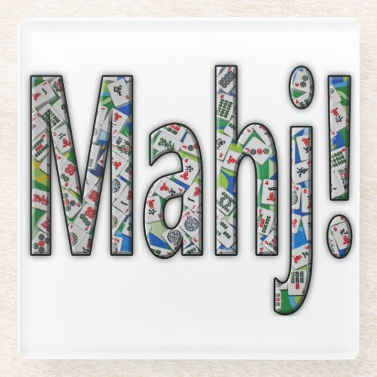 Mahjong Glass Coaster - Mahj! ガラスコースター (正面)