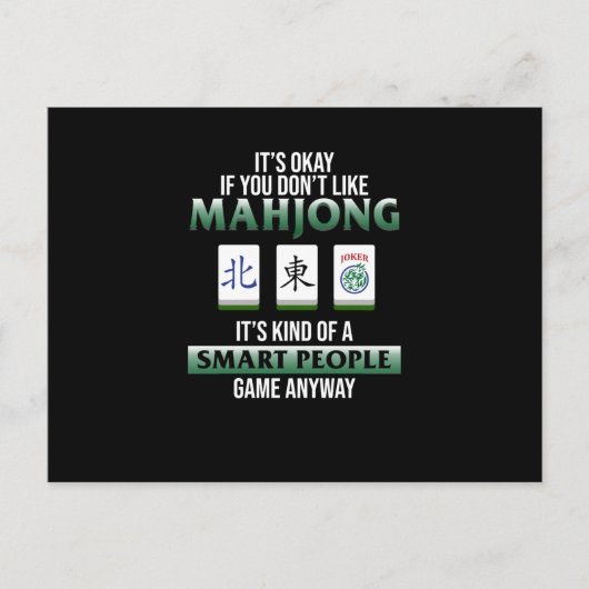 Mahjong Is A Smart People Game Mahjong Player ポストカード (正面)