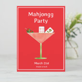 Mahjong Martini Cocktail Party Invitation 招待状 (スタンド正面)