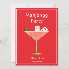 Mahjong Martini Cocktail Party Invitation 招待状