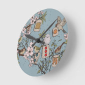 Mahjong Moonrise ラウンド壁時計 (傾斜)