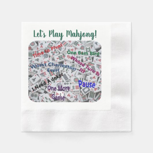 Mahjong Napkin 縁ありカクテルナプキン (正面)