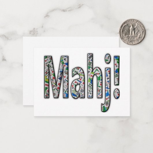 Mahjong Note Card- Mahj! ノートカード (正面/裏面インサイチュ)