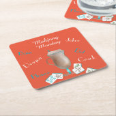 Mahjong Party Coasters スクエアペーパーコースター (アングル)