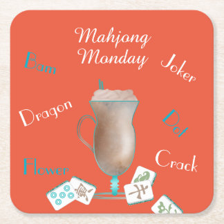 Mahjong Party Coasters スクエアペーパーコースター
