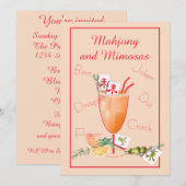 Mahjong Party Invitation 招待状 (正面/裏面)