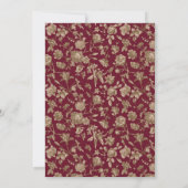 Mahjong Party Invitation, burgundy toile, tiles 招待状 (裏面)