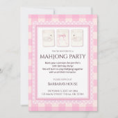 Mahjong Party Invitation, grandmillennial swans 招待状 (正面)