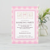 Mahjong Party Invitation, grandmillennial swans 招待状 (スタンド正面)
