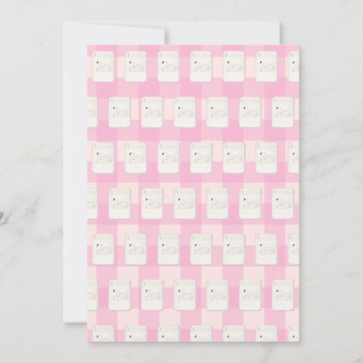 Mahjong Party Invitation, grandmillennial swans 招待状 (裏面)