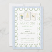 Mahjong Party Invitation, Preppy Champagne  招待状 (正面)