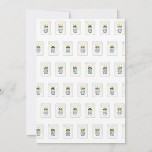 Mahjong Party Invitation, Preppy Champagne  招待状 (裏面)