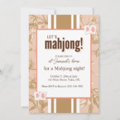 Mahjong Party Invitation, toile, mahjong tiles 招待状 (正面)