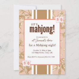 Mahjong Party Invitation, toile, mahjong tiles 招待状